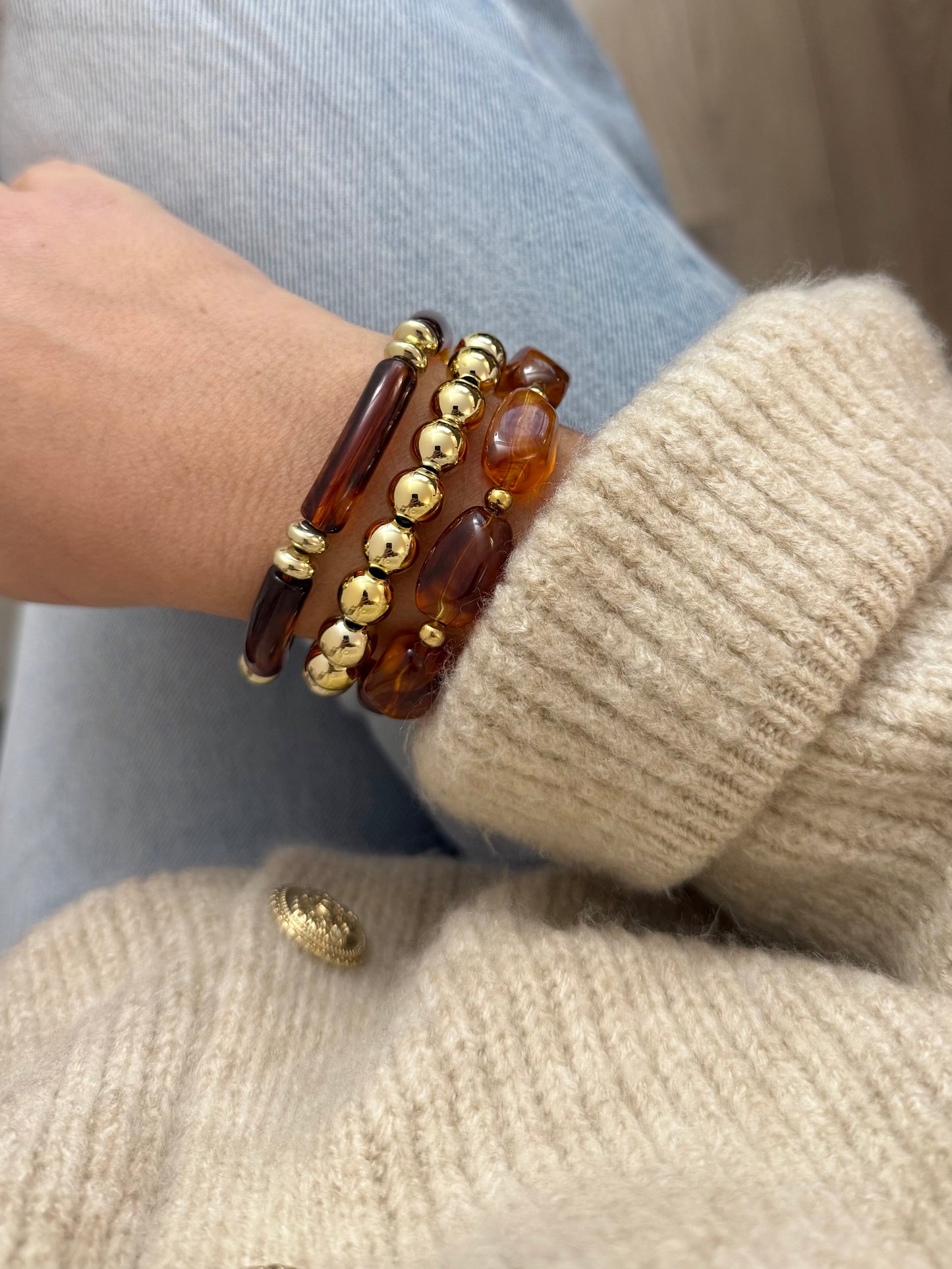 Trio de bracelets Ambre - 𝑆𝑒́𝑙𝑒𝑐𝑡𝑖𝑜𝑛 𝑠𝑝𝑒́𝑐𝑖𝑎𝑙𝑒 𝑁𝑜𝑒̈𝑙