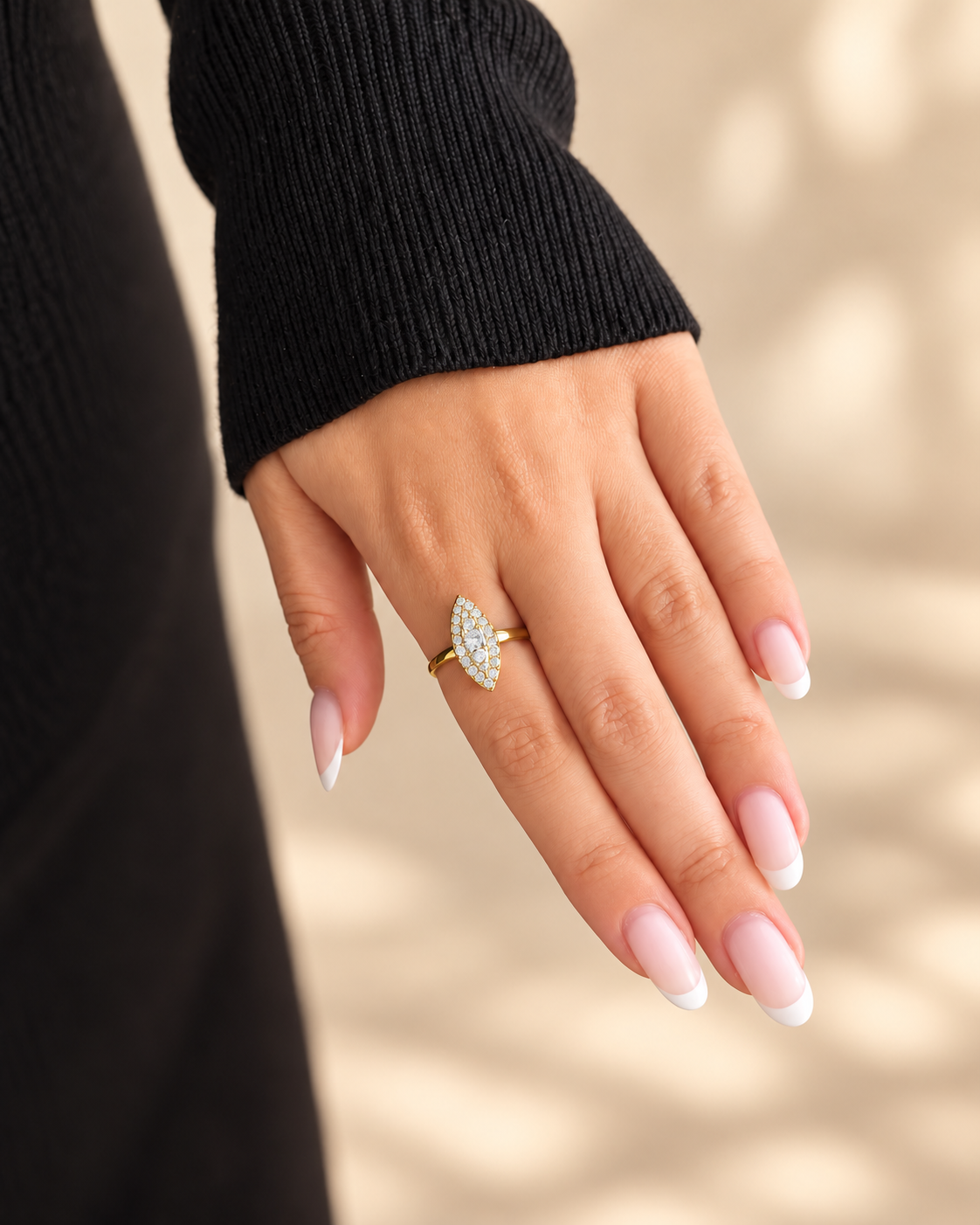 Petite marquise ajustable - doré ou argent