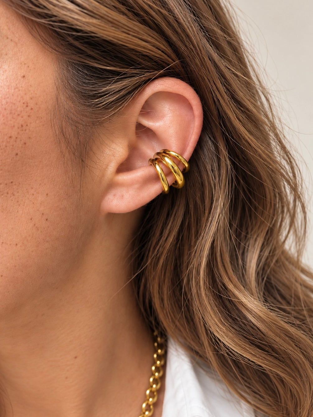 Earcuff Bobby doré - monoboucle vendue à l’unité