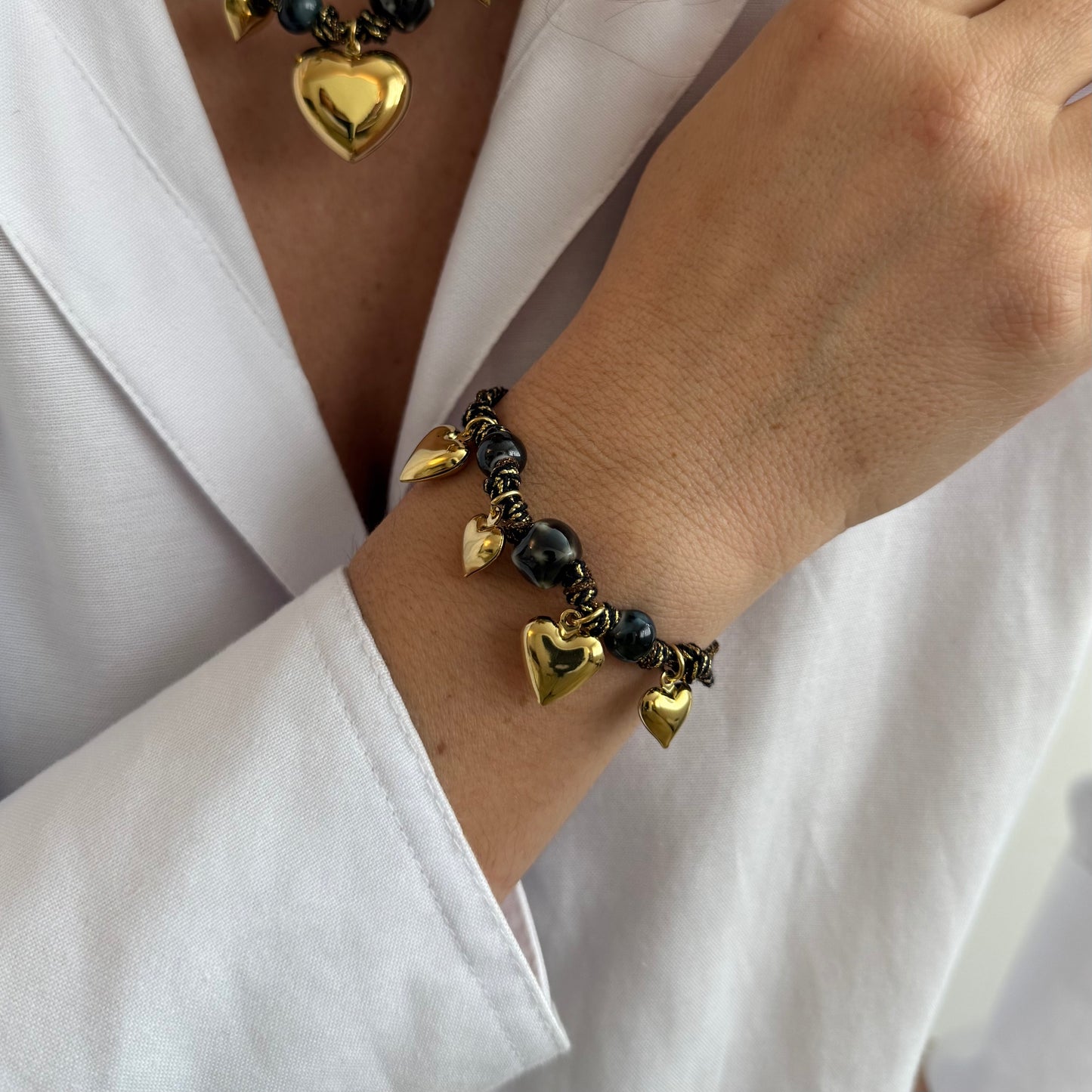 Bracelet Carléa - noir ou rouge