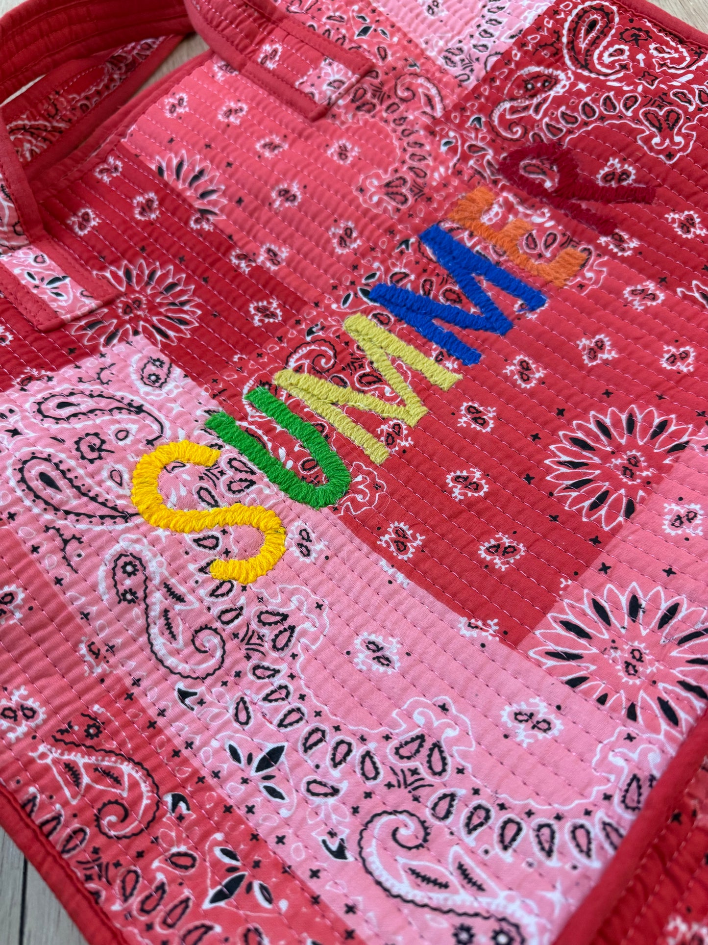 Sac cabas en coton matelassé - Summer / Tissu Bandana Rouge