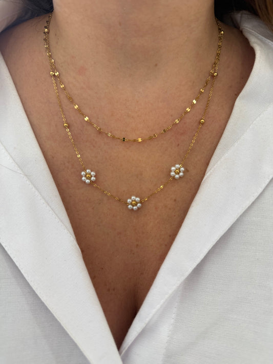 Les petites fleurs  - double rang - doré ou argent