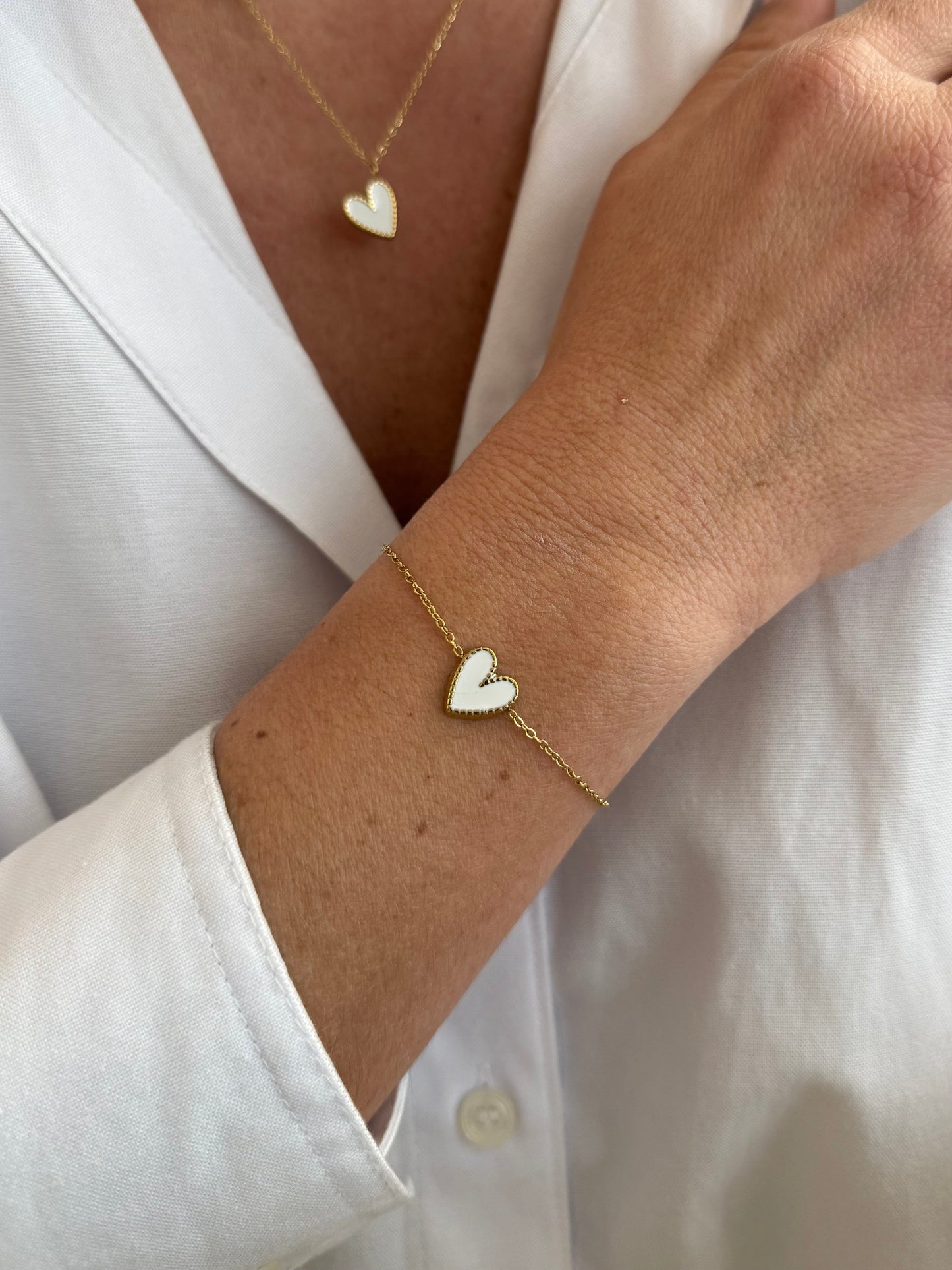 Bracelet Cœur - rouge ou blanc