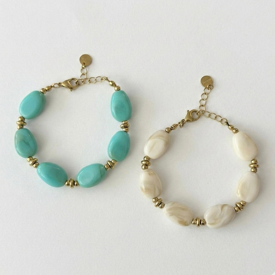Jade - le bracelet - beige ou turquoise