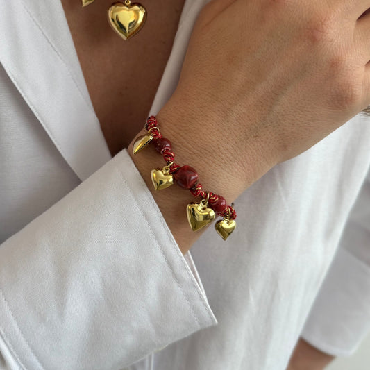 Bracelet Carléa - noir ou rouge