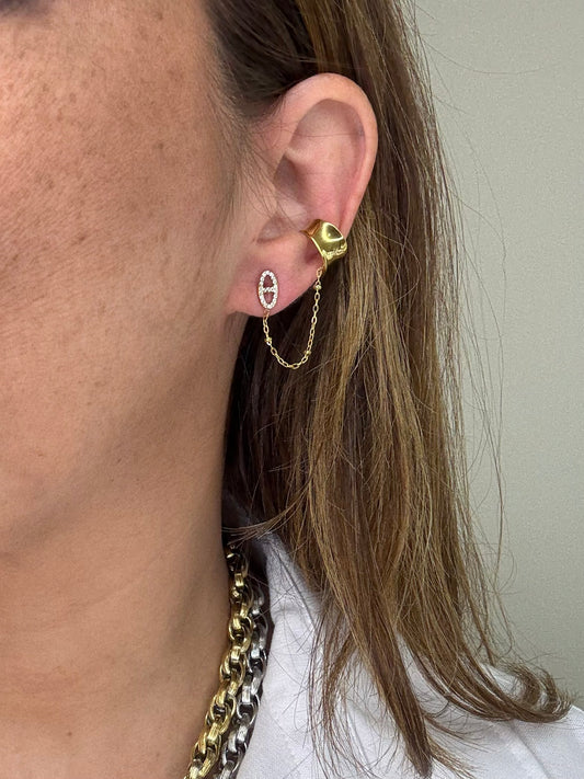 Double Boucle Earcuff Bernie - vendue à l’unité - doré ou argent