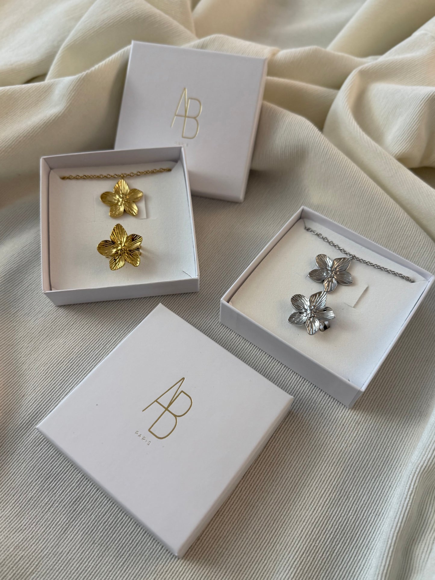 Coffret Flowers - collier et bague