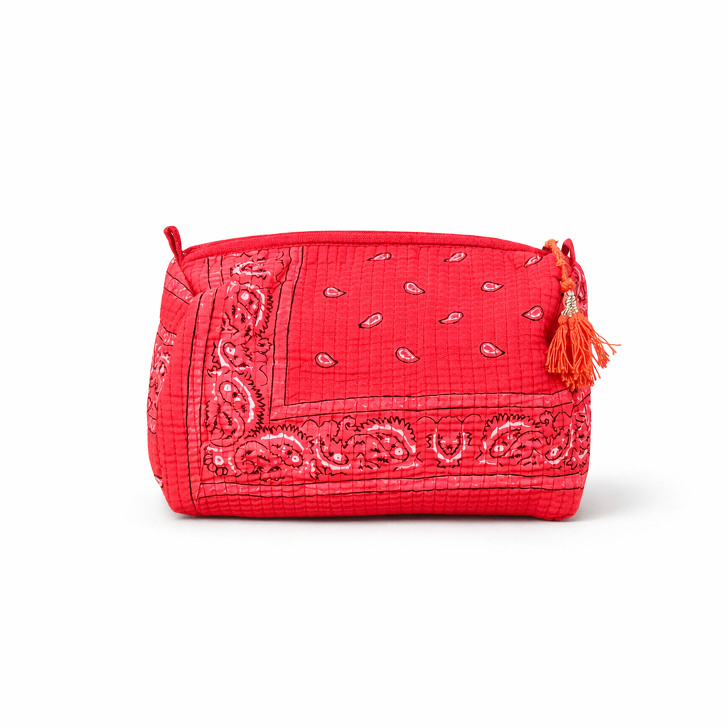 Grande Pochette en coton matelassé - Bandana - plusieurs couleurs