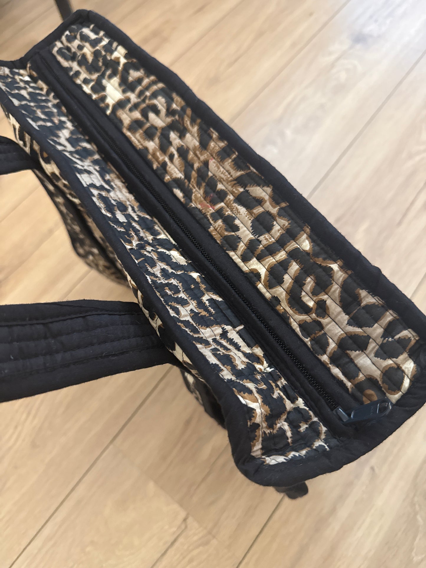 Sac cabas en coton matelassé - Tissu Léopard
