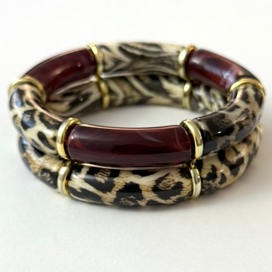 Savage Twins - Bordeaux - lot de 2 bracelets