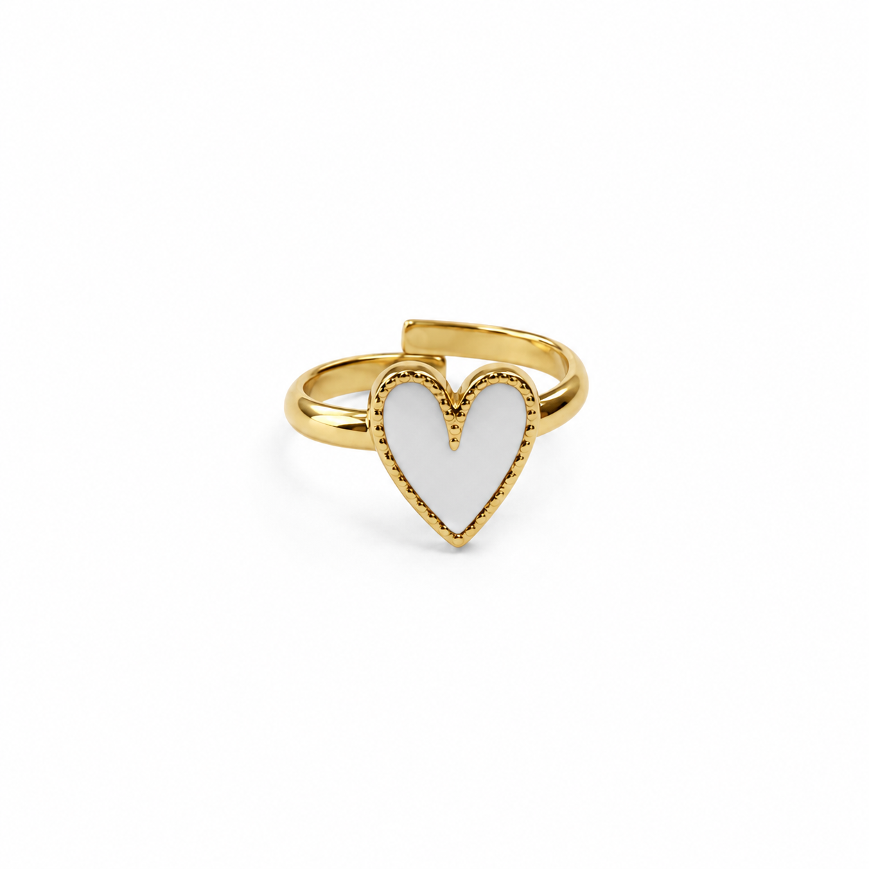 Bague Cœur coloré - rouge ou blanc
