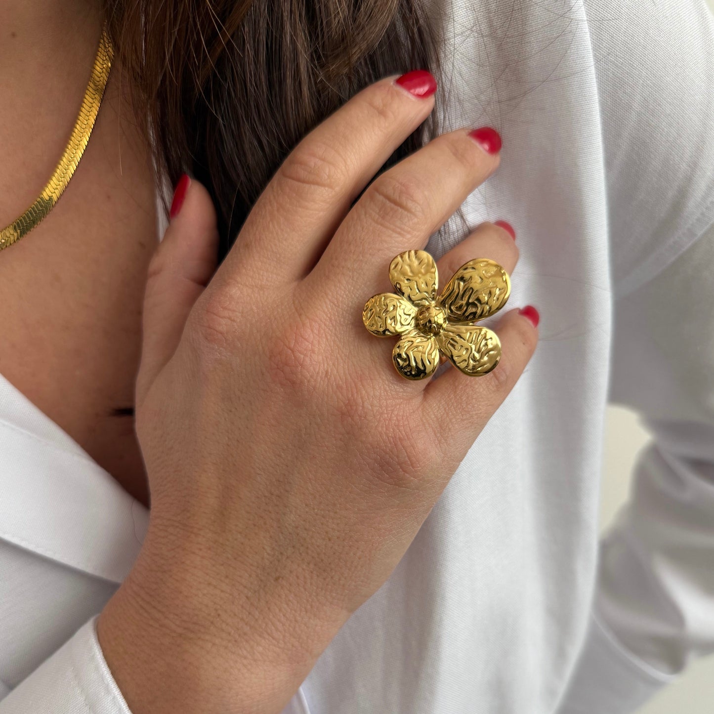 Bague Big Flor - doré ou argent
