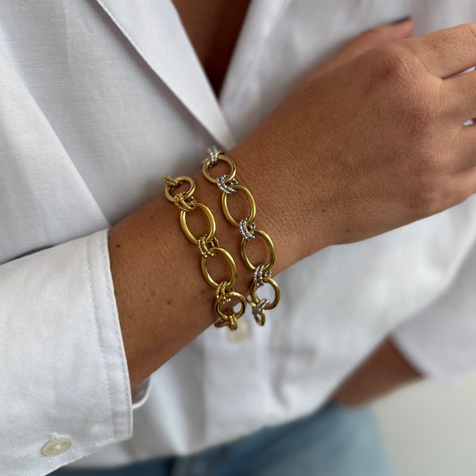 Bracelet Dinia - doré, argent ou bicolore