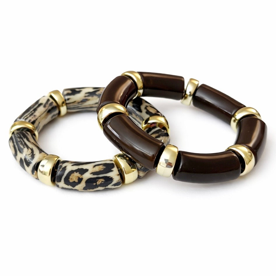 Gemini - Marron - lot de 2 bracelets