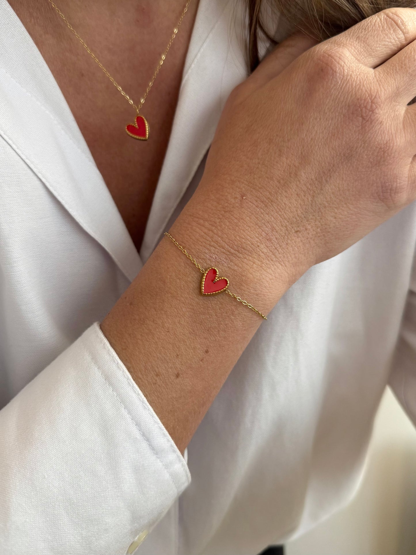 Bracelet Cœur - rouge ou blanc