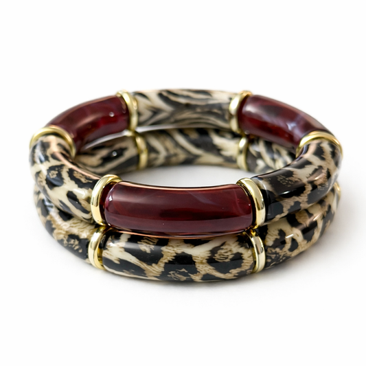 Savage Twins - Bordeaux - lot de 2 bracelets