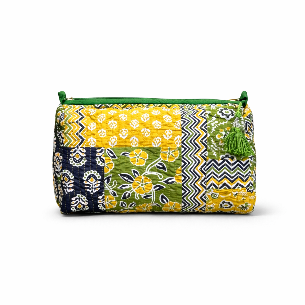 Grande Pochette en coton matelassé - Tissu Patchwork
