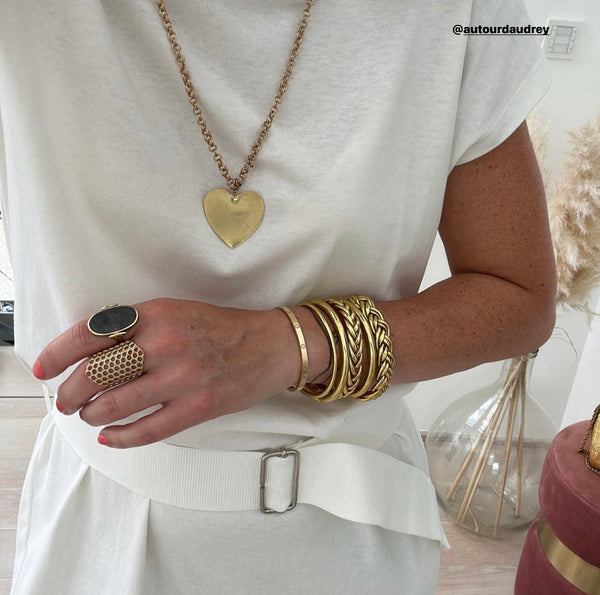 Bracelet Bouddhiste double Tressé - Doré