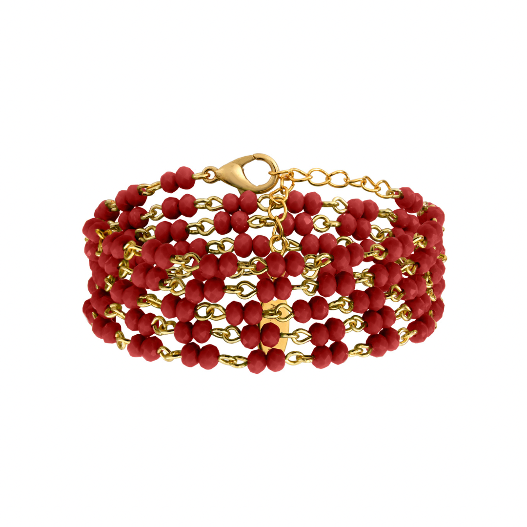 Elna Rouge - bracelet 5 tours ou collier - 𝘋𝘦𝘳𝘯𝘪𝘦𝘳 𝘦𝘯 𝘴𝘵𝘰𝘤𝘬