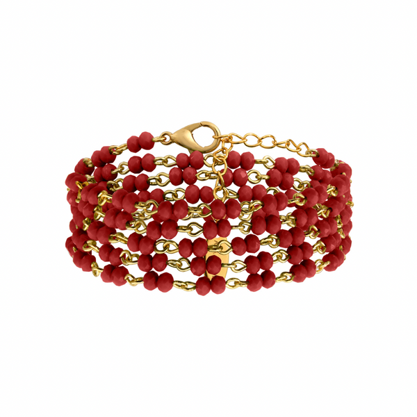Elna Rouge - bracelet 5 tours ou collier - 𝘋𝘦𝘳𝘯𝘪𝘦𝘳 𝘦𝘯 𝘴𝘵𝘰𝘤𝘬