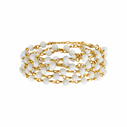 Dona Blanc - bracelet 5 tours ou collier