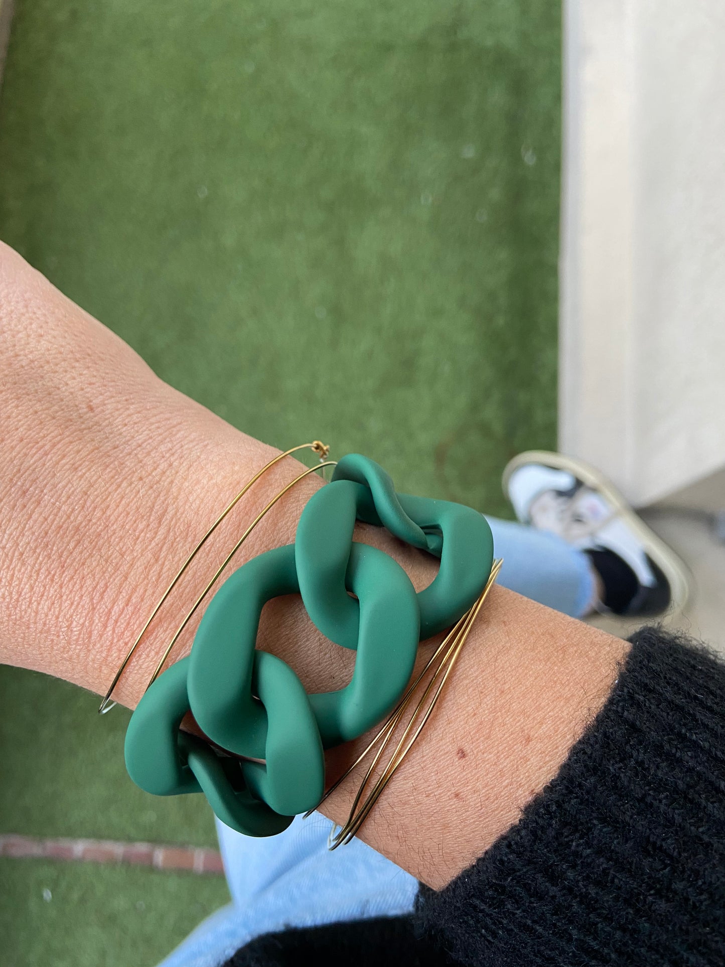 Liara Vert Bouteille - Maxi Bracelet