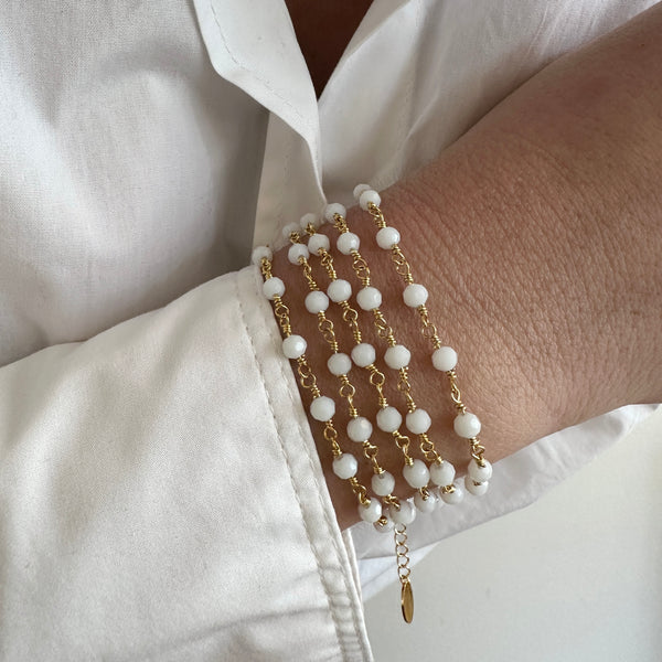 Dona Blanc - bracelet 5 tours ou collier