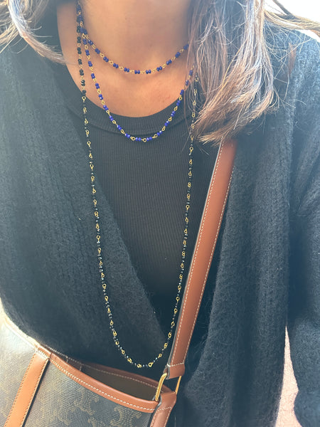 Elna Noir - bracelet 5 tours ou collier